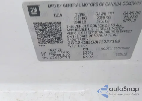 2019 Chevrolet Silverado 2500Hd Lt from USA, damaged, VIN 2GC2KSEG8K1237198